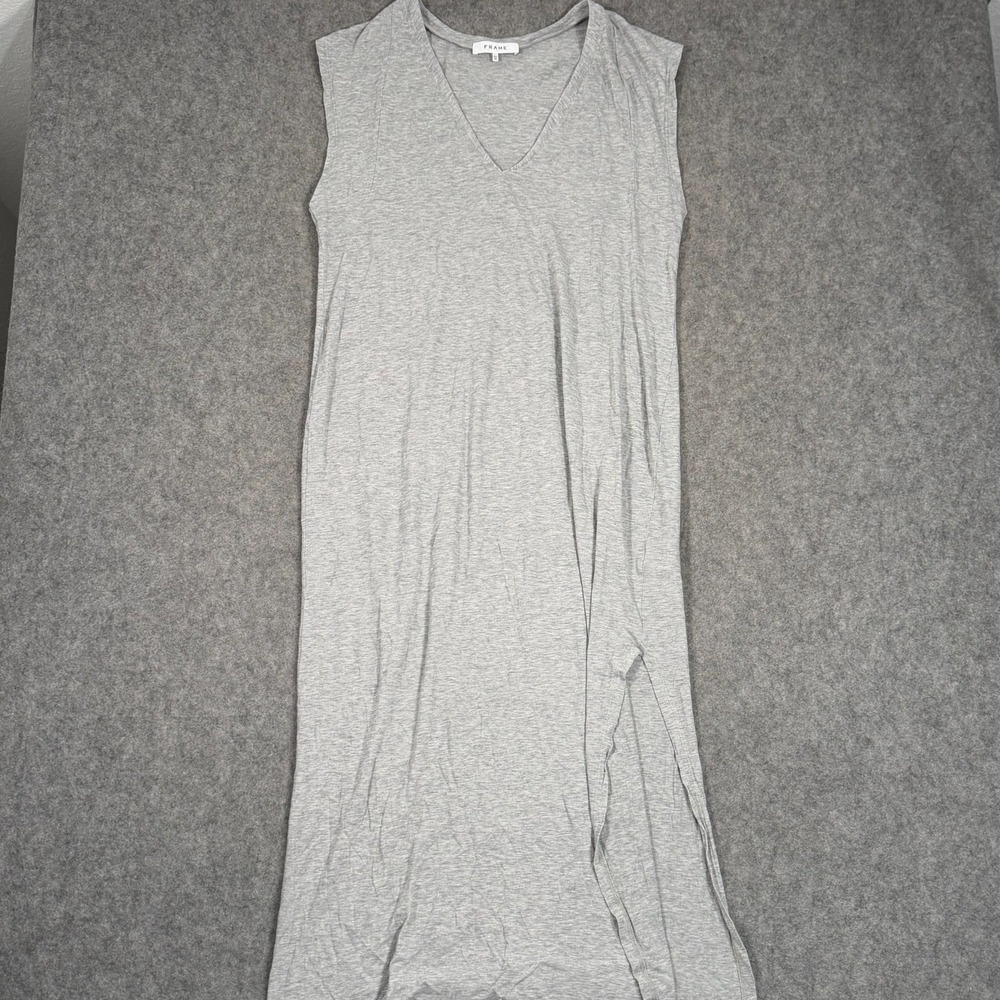 Frame‎ Heather Gray Sleeveless Le Muscle Midi T-Shirt Dress Women's Size XL